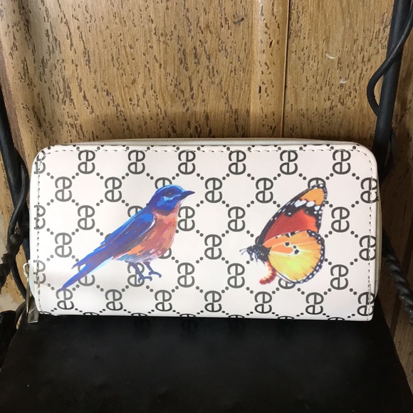 Butterfly and Bird Wristlet Wallet - Picture 3 of 14
